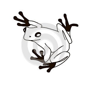 Frog silhouettes vector image black