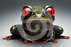 Frog with striking red eyes. Generative AI