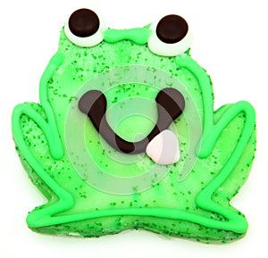 Frog Sugar Cookie over White