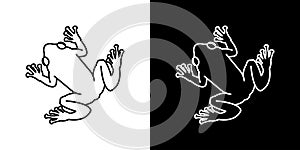 Frog thin line vector icon set
