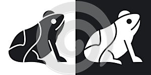 Frog thin line vector icon set