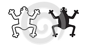 Frog thin line vector icon set