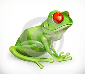 Frog. Toad. Funny animal. Vector icon