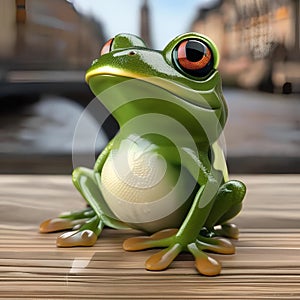 A frog using a smart tongue-controlled fly-catching game on a tablet3