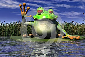 A Frog Waving