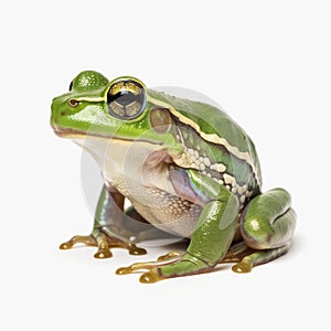 Frog on a white background. A beautiful illustration of an amphibian.