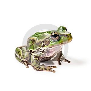 Frog on white background. A beautiful illustration of a striking amphibian.