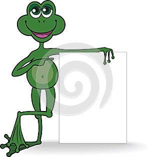 Frog with a white banner