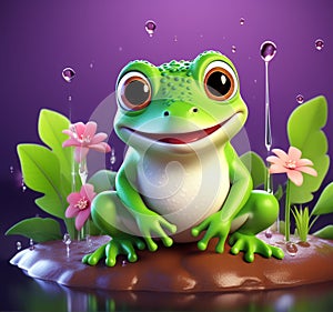 Froggy Fantasy: Highly Detailed 3D Rendering photo