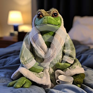 Froggy in a Plush Robe, A Nighttime Companion