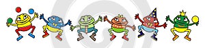 Frogs, decorative vector illustration, humorous, crazy design photo