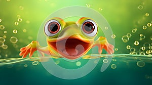 Frogs with a Twist: Comical Image of a Glass Frog
