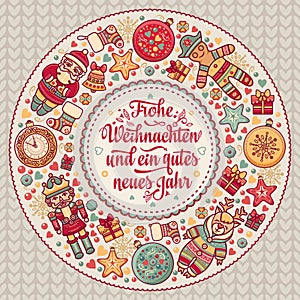 Frohe Weihnachten. Neues Jahr. Congratulations in German language. Happy Christmas in Deutschland. photo
