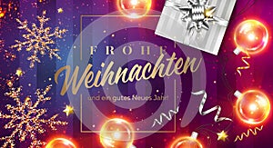 Frohe Weihnachten und ein gutes neues Jahr Vector Card.