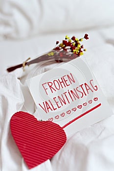 Frohen valentinstag, happy valentines day in german photo