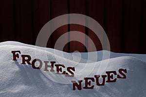 Frohes Neues Means Happy New Year On Snow