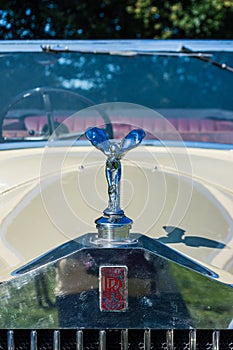 Frome, Somerset, UK, 14th September 2019 Frome Cheese Show Close up of the Spirit of Ecstasy on a Rolls Royce