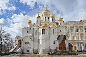 In Front of Annunciation Cathedral in Sunny Winter Day