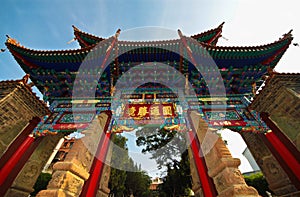 Front archway of Yuantong Temple, Yunnan China