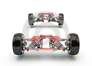 Front axle with suspension