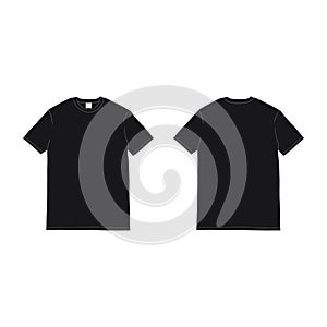 Front and back black tshirt vector