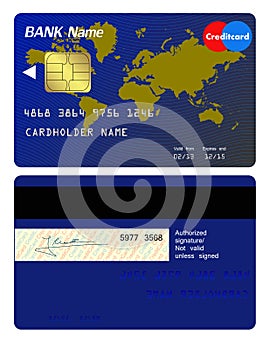 Front and back of credit card