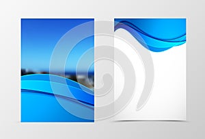 Front and back dynamic wave flyer template design