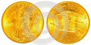 Front and Back Gold St Gaudens Coin