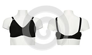 Front and back images of a ladies bra on a mannequin