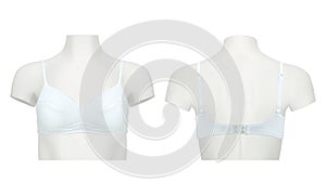 Front and back images of a ladies bra on a mannequin
