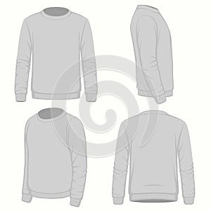 Front, back and side views of hoodie sweatshirt