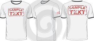 Front, back and side views of t-shirt. Vector