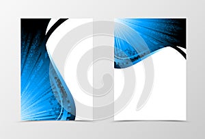 Front and back technologic wave flyer template design