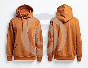 Front and Back View of a Brown Hoodie