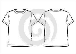 Front and back view of a men`s T-shirt