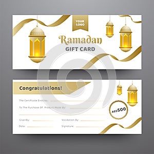 Front and back view of Ramadan Gift Card.