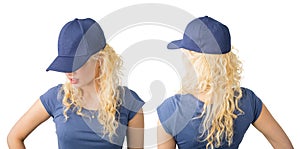 Front and back view of snapback