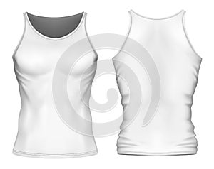 Front and back views of mens singlet