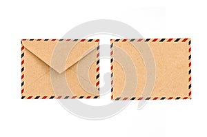 Front and back of vintage manila envelope