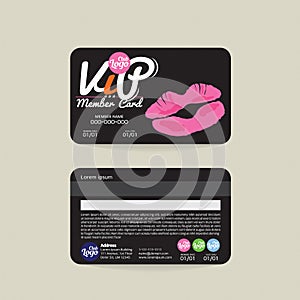 Front And Back VIP Beauty Member Card Template.