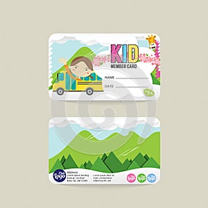 Front And Back VIP Kids Member Card Template.