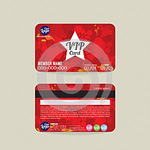 Front And Back VIP Member Card Template.