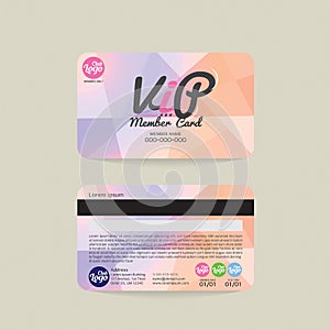 Front And Back VIP Member Card Template.