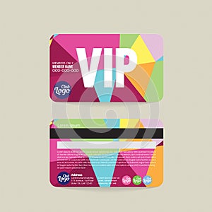 Front And Back VIP Member Card Template.