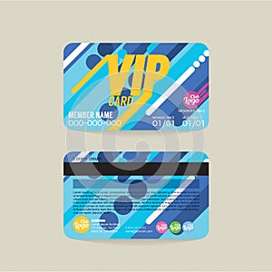 Front And Back VIP Member Card Template Vector