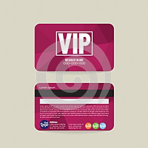 Front And Back VIP Member Card Template. photo