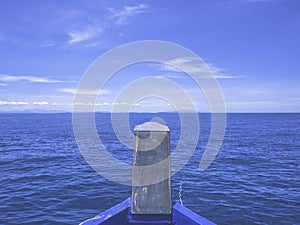 Front of Boat heading to the sea,Amazing Idyllic ocean