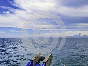 Front of Boat heading to the sea,Amazing Idyllic ocean