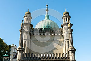 The front of Brighton Pavilion near by the historic Royal Brighton Dome at Sussex, UK