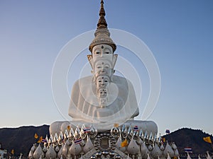 In front of Buddha statue in phasornkaew temple